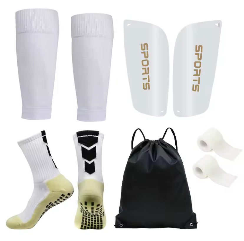 5-Piece football Set – Ball Bag, Socks, Shin Guard Covers & Tape