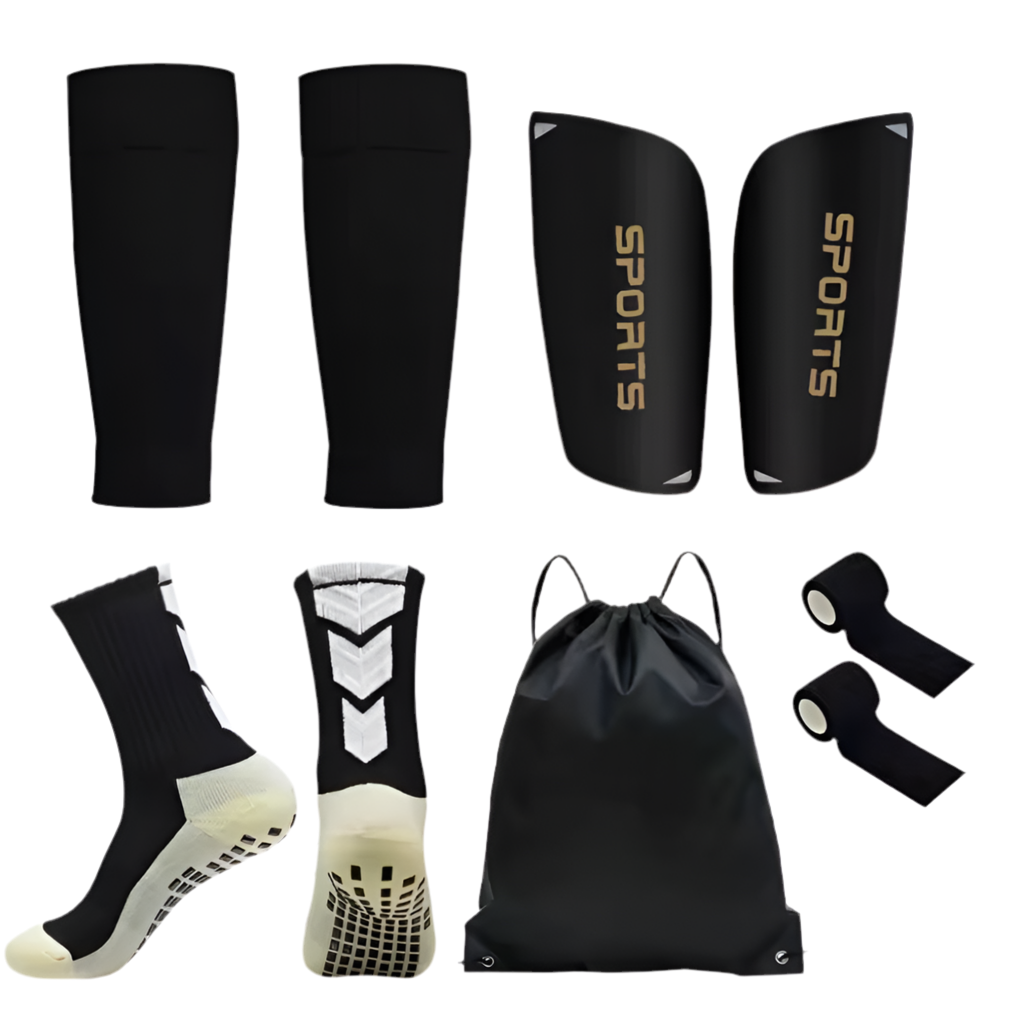 5-Piece football Set – Ball Bag, Socks, Shin Guard Covers & Tape